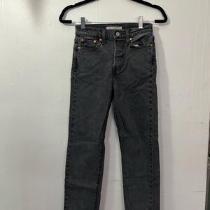 Levi's Black High-Rise Straight Jeans